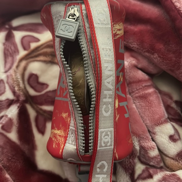 1 daysale Rare CHANEL Chanel Sports Coco logo Mini Boston Bag Handbag Red/Gray - Picture 13 of 13